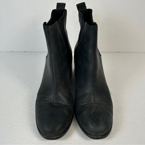 Toms Black Leather Ankle Booties 8.5 - Picture 4 of 9